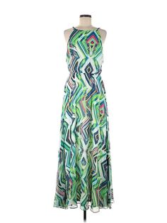 Kut from the Kloth Casual Dress Size: 6 Green Dresses - used. 100% POLYESTER, Maxi, Halter, Print, Long, Sleeveless | Kut from the Kloth Casual Dress: Green Print Dresses - Size 6 Green Casual Dress, Green Dress Casual, Green Dresses, Print Dresses, Green Print, Casual Dresses For Women, Green Dress, Print Dress, Casual Dress