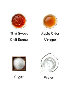 different types of ingredients are shown in this graphic above it is an apple cider, water, sugar, and apples