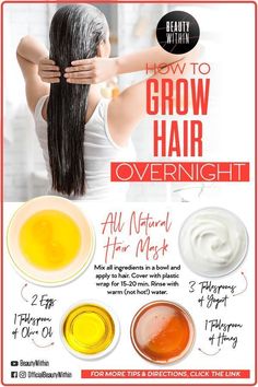 Hair To Grow Faster, Grow Hair Overnight, How To Grow Hair, Diy Hair Masks, Natural Hair Mask, Hair Masks