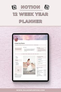 #12_Week_Year_Notion #12_Week_Plan #Notion_Template_Ideas #12_Week_Year 12 Week Year Notion, 12 Week Year, Planner Minimalist, Digital Organization, Small Business Planner, Weekly Planner Template, Social Media Planner