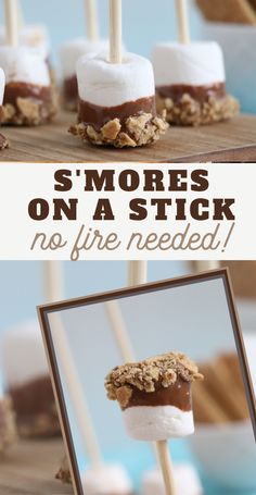 marshmallows and s'mores on a stick no - fire needed