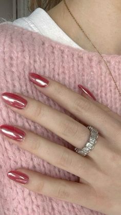 Chrome Colors For Nails, Fall Chrome Nails, Nude Chrome, Light Blue Chrome, Oval Nails Designs