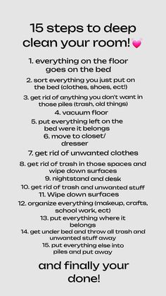 How To Clean Out Your Room, Cleaning Ur Room, Clean Ur Room, How To Clean Your Room, How To Deep Clean Your Room, Ways To Clean Your Room, Week Routine, Deep Cleaning House Checklist