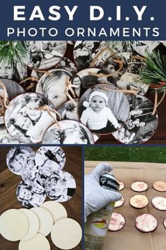 easy diy photo ornament collages for christmas