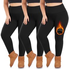 PRICES MAY VARY. 92% Polyester，8% Spandex Imported ✅【FLEECE LINING INTERIOR】With Soft Fleece Interior, Our Heat-Tech Warm Leggings for Winter Will Fit You Like a Second Layer of Skin and Offer You Both Comfort & Warmth When Temperature Drops. Leggings for Women are Designed to Add Warmth and Style without Bulkiness, So You Can do any Activities Indoor &Outdoor. ✅【Specialized Plus Size】We Specialized in Plus Size Leggings/Yoga Pants.Please choose your size according to your waist, hips and inseam Winter Yoga, Fleece Lined Leggings, Thermal Pants, Thermal Leggings, Lined Leggings, Warm Leggings, Fleece Leggings, Leggings Women, Chunky Knit Cardigan