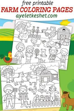 farm coloring pages for kids to print and color