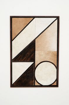 an abstract painting with white and brown colors