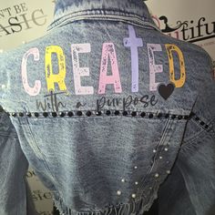 Get Ready To Turn Heads In This Exclusive Custom Denim Jacket! Adorned With Hand-Sewn Pearls And Black Crystals, This Jacket Features Eye-Catching Random Patches With Witty Phrases Like "Thou Shall Not Try Me" And "Bad And Bougie." You Can Personalize It Further By Adding Your Own Pins. Versatile And Stylish, This Jacket Can Be Dressed Up Or Down To Suit Any Occasion. Don't Miss Out Get Your Hands On This Must-Have Jacket Before It's Gone! Pins On Jean Jacket, Thou Shall Not Try Me, Customised Denim Jacket, Senior Jackets, Bad And Bougie, Jean Jacket Patches, Custom Denim Jacket, Jacket Ideas