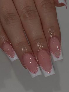 French Tip Nail Designs, Formal Nails, French Tip Acrylic Nails, French Acrylic Nails, White Nail, Acrylic Nails Coffin Short