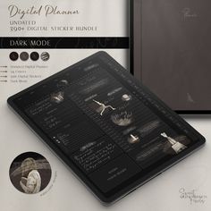 the digital planner is designed to look like a dark model