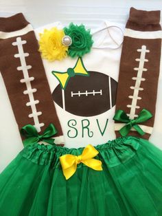 TODDLER Girl Football Outfit  personalized baby by AboutASprout Girls Football Outfit, Toddler Football, Football Outfit, Football Clothes, Green Tutu, Outfit Baby Girl, Baby Girl Outfit, Shabby Flowers, Personalized Baby Girl