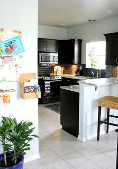 the kitchen is clean and ready for us to use in its new owner's home