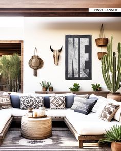 a living room filled with lots of furniture and plants