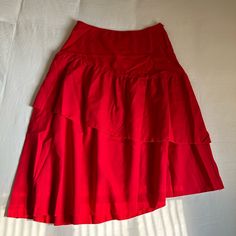 Brand New. Never Worn. Bought Off Shein. Red Tiered Skirt With Relaxed Fit, High Waist Red Lined Maxi Skirt, High Waist Red Maxi Skirt With Lining, Red High Waist Lined Maxi Skirt, Red Solid Color Skirt For Spring, Red Solid Color Summer Skirt, Red Skirted Bottoms, High Waist Solid Red Skirt, High Waist Red Skirt