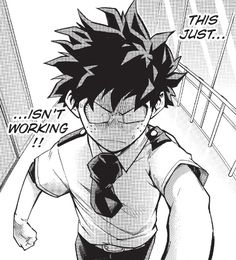 an anime character with black hair wearing a tie and looking down at the ground while standing in