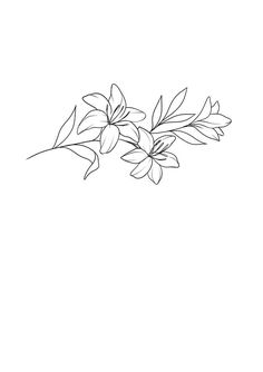 a line drawing of flowers on a white background