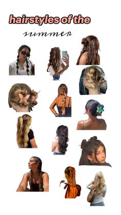 the hairstyles of the summer are shown in different styles and colors, including long hair