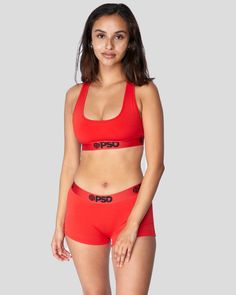 Womens Boxer Briefs, Womens Boxer, Red Sports Bra, Bra Size Guide, Outfit Inspired, Eyelash Serum, Fashion Nova Tops, Solid Red, Cute Sets