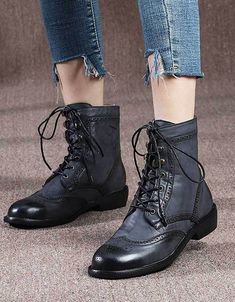 Vintage Leather British Style Handmade Oxford Boots — Obiono Elegant Wedding Shoes, Comfy Boots, Comfy Boot, Brogue Boots, Oxford Boots, Canvas Boots, Wedding Shoes Heels, Leather Mary Janes, High Heel Pumps