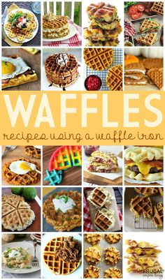 waffles are being used as an appetizer for many different types of food