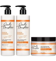 Carol’s Daughter Coco Creme Sulfate Free Shampoo and Conditioner Set with Silicone Free Hair Butter, for Very Dry Curly Hair, with Coconut Oil and Mango Butter Carol's Daughter Hair Products, Extremely Dry Hair, Hair Butter, Dry Curly Hair, Hair Milk