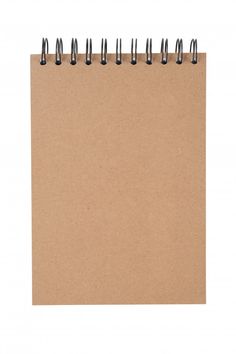 a brown notebook with black spirals on it