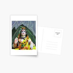 a postcard with an image of the god