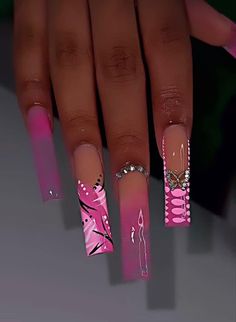 Gemini Birthday Nails, Sixth Form, Drip Nails, Baddie Nails, Colored Acrylic Nails, Girly Acrylic Nails, French Tip Acrylic Nails