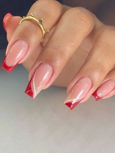 Multicolore  Collar    Ongles 3D Embellished Red Acrylic Nails, White Nail, Short Acrylic Nails Designs, Xmas Nails, Chic Nails, Short Acrylic Nails, Nail Arts