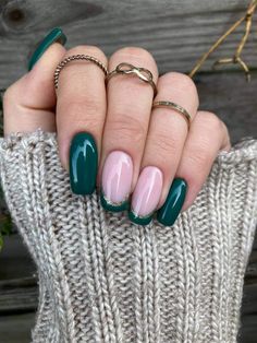 Green Acrylic Nails, Smink Inspiration, Oval Nails, Xmas Nails, Pretty Acrylic Nails, Fancy Nails