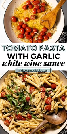 tomato pasta with garlic and white wine sauce