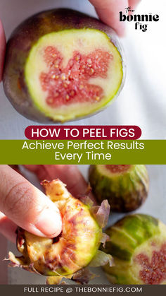 Learn the art of peeling figs with our easy food guide! Simply slice off the stem end, then gently peel away the skin using your fingers or a paring knife. Enjoy the sweet, tender flesh of fresh figs in no time. It's a simple technique that anybody can master for a deliciously rewarding experience! Best Fig Recipes, Recipe With Figs, Easy Fig Recipes, What To Do With Figs, Green Fig Recipes, Fig Pie Recipe, What To Make With Fresh Figs, What To Do With Ripe Figs