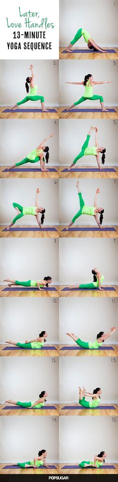 a series of photos showing how to do an acrobatic yoga pose with multiple lines