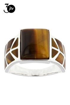 11x9mm Cushion Cabochon And Fan Inlay Tigers Eye Sterling Silver Ring. Measures Approximately 0.43"L x 0.50"W. Not sizeable. Finished Under Gallery. Brown Tiger Eye, Tigers Eye, Tiger Eye, Tigers, Sterling Silver Ring, Silver Ring, Sterling Silver Rings, Silver Rings, Fan