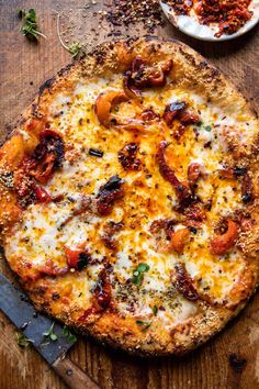 Calabrian Chili Roasted Red Pepper Pizza | halfbakedharvest.com Roasted Red Pepper Pizza, Red Pepper Pizza, Pepper Pizza, Half Baked Harvest Recipes, Pizza Roll, Pizza Salad, Calabrian Chili, Salad Toppings, Harvest Recipes