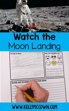 the moon landing worksheet for kids to learn how to draw an astronaut on the moon