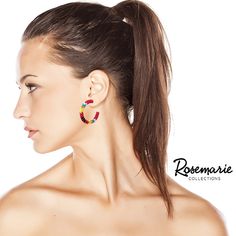 Pop art ear candy is the perfect item to add color to your day! Fun and flirty, you'll surely turn heads with these whimsical earrings! So if you're looking for a fantastic statement piece this summer, these are must-have earrings! Post-back earrings measure 1.50 inches in diameter or 38mm. Lever back earrings measure 2.25-inch diameter or 58mm. Artistic and stylish hand-beaded earrings are sure to be a conversation piece every time you wear them! Unique multicolored seed beads with a striped pa Red Small Hoop Earrings For Summer, Trendy Red Beaded Earrings For Beach, Red Hoop Earrings For Summer, Red Hoop Earrings For Summer Beach, Red Bohemian Hoop Earrings For Summer, Southwestern Style Red Round Bead Earrings, Bohemian Red Hoop Earrings With Colorful Beads, Red Colorful Beads Hoop Earrings, Seed Bead Hoop Earrings