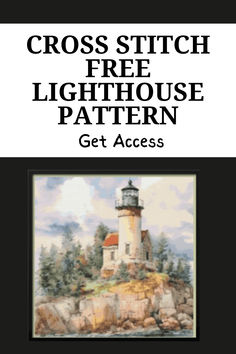 the cross stitch lighthouse pattern is shown