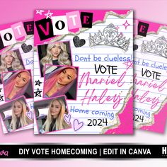 Homecoming season is here, and the moment to vote for your queen has arrived—it could be you! Homecoming Poster, Homecoming Campaign, Homecoming Posters, Homecoming Queen, Queen Poster, Design Edit, Poster Diy, Packaging Diy, Campaign Posters