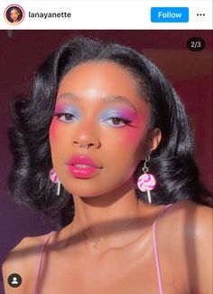 Pink And Blue Eyeshadow, Starfield Library, Make Carnaval, Windows To The Soul, Cute Eye Makeup, Makeup For Black Skin, Lashes Mascara, Brown Skin Makeup, Cool Makeup Looks