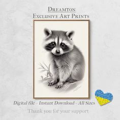 a raccoon is shown in this black and white photo with the words,'dream