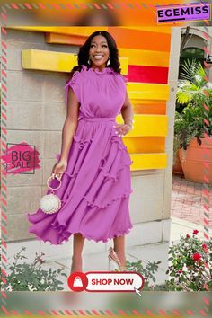 Ruffles Swing Dress Swing Dress, Women's Fashion Dresses, Ruffles, Fashion Dresses, Purple