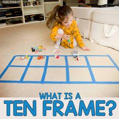 What is a ten frame? Ten Frames are awesome for preschool math and developing number sense. A quick and easy preschool math activity! Montessori Math Activities, Math Centers Middle School, Elementary Learning, Easy Toddler Activities, Kindergarten Math Activities, Ten Frames, Ten Frame