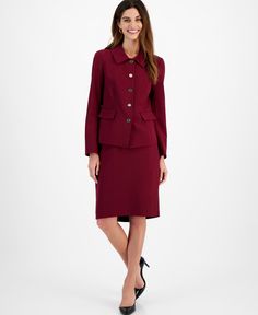 in stock Business Suits, Le Suit, Button Skirt, Business Suit, Skirt Suit, Petite Size, Suits For Women, Bordeaux, Pick Up