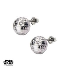 Stainless Steel Star Wars 3D Design Death Star - 12mm Tall Stud Earrings with CZ Stone Setting. This Officially Licensed Product is available only in USA, CANADA, AUSTRALIA and NEW ZEALAND, Lucasfilm Ltd © ™. *Earring is non-returnable for hygiene and safety reasons. Earring Star, Gold Chrome, Star Earrings Stud, Pierced Jewelry, Stone Setting, Star Studs, Earring Sale, Color Chrome, Star Earrings