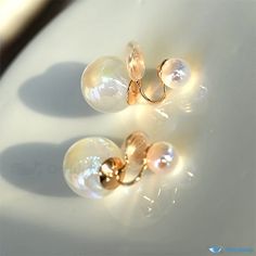 OrcaJump - Iridescent Color Cute Ball Earrings - Stylish and Charming Accessories Pretty Clip On Earrings, Pearl Clip On Earrings, Non Pierced Earrings, Iridescent Color, Ear Parts, Ball Earrings, Wear Necklaces, American Girl Clothes, Stylish Earring