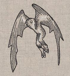 a drawing of a bird flying through the air