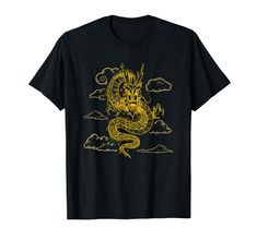 PRICES MAY VARY. Are you a fantasy fan? Then this cool dragon design is just for you. Dragons are mythical creatures and they are part of a lot of great stories and part of Asian and Chinese culture. Awesome gift idea for a birthday, Christmas, Chinese dragon year or any other present giving occasion. Get this present for someone who is born in dragon year, is a dragon enthusiast and loves the fantasy world! Lightweight, Classic fit, Double-needle sleeve and bottom hem Dragon Fire Tshirt, Design Dragon, Dragon Year, Cool Dragons, Dragon Design, Chinese Dragon, A Dragon, Chinese Culture, Great Stories