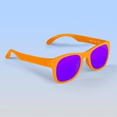 Bright Orange Shades | Adult - HoneyBug Wayfarer Glasses, Yellow Frame, Orange Shades, Baby Sunglasses, Yellow Sunglasses, Big People, Yellow Baby, Unique Baby Gifts, Youtube Stars