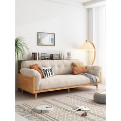 JASIWAY 82 in. Wide Flared Arm Cotton and linen fabrics Three-Seater Sofa in White J-S2129K210BE2 - The Home Depot U Couch, Trendy Sofas, Small Sectional Sofa, Single Seat Sofa, Sofa Beige, Casa Vintage, Dekorasi Kamar Tidur, Beige Sofa, 아파트 인테리어